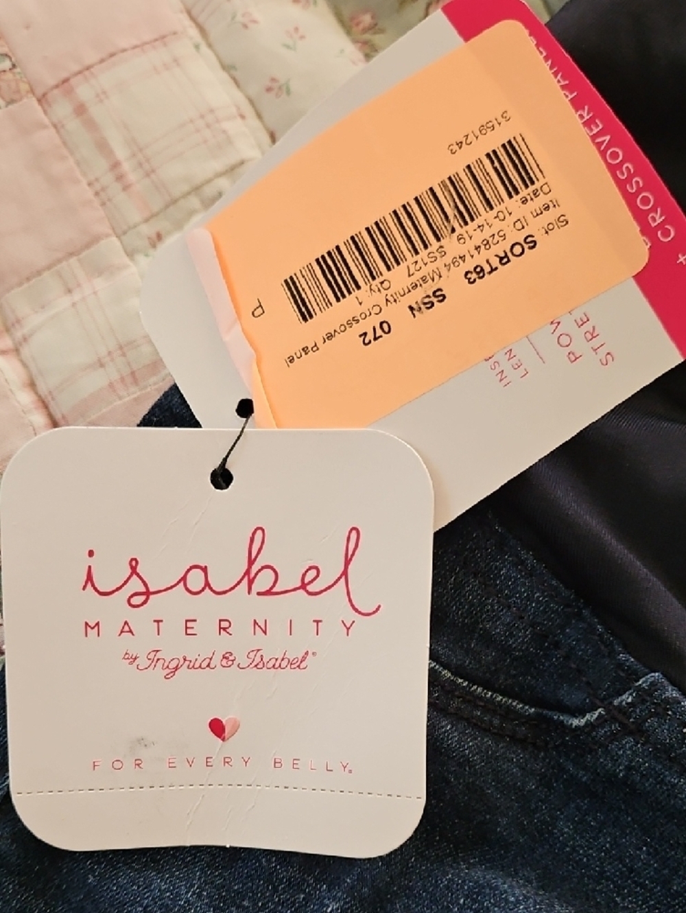 Isabel Maternity Bermuda Shorts- Crossover Panel Dark Wash - Size 6 - Picture 7 of 9